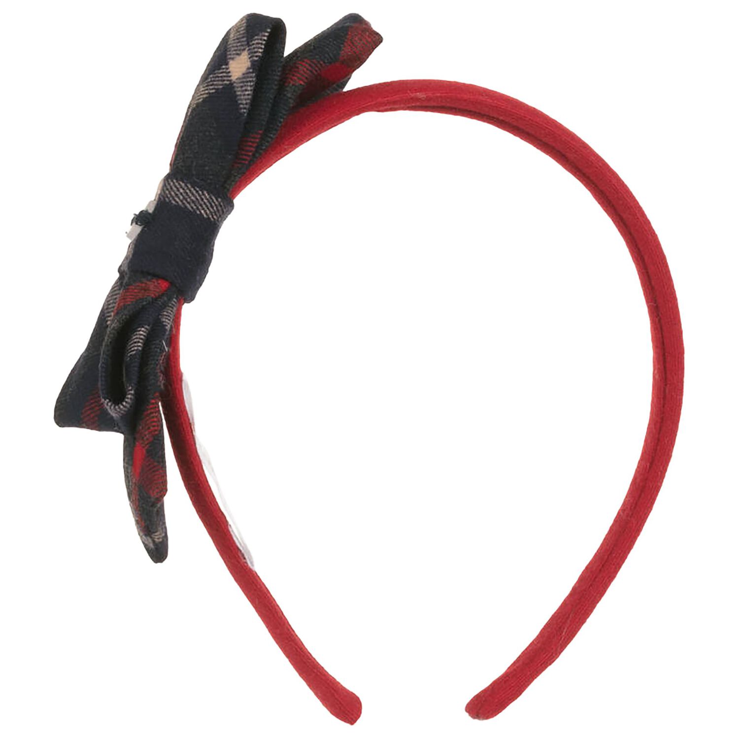 عصابة رأس منقوشة باللون الأزرق الداكن والأحمر للبنات, 1, hi-res