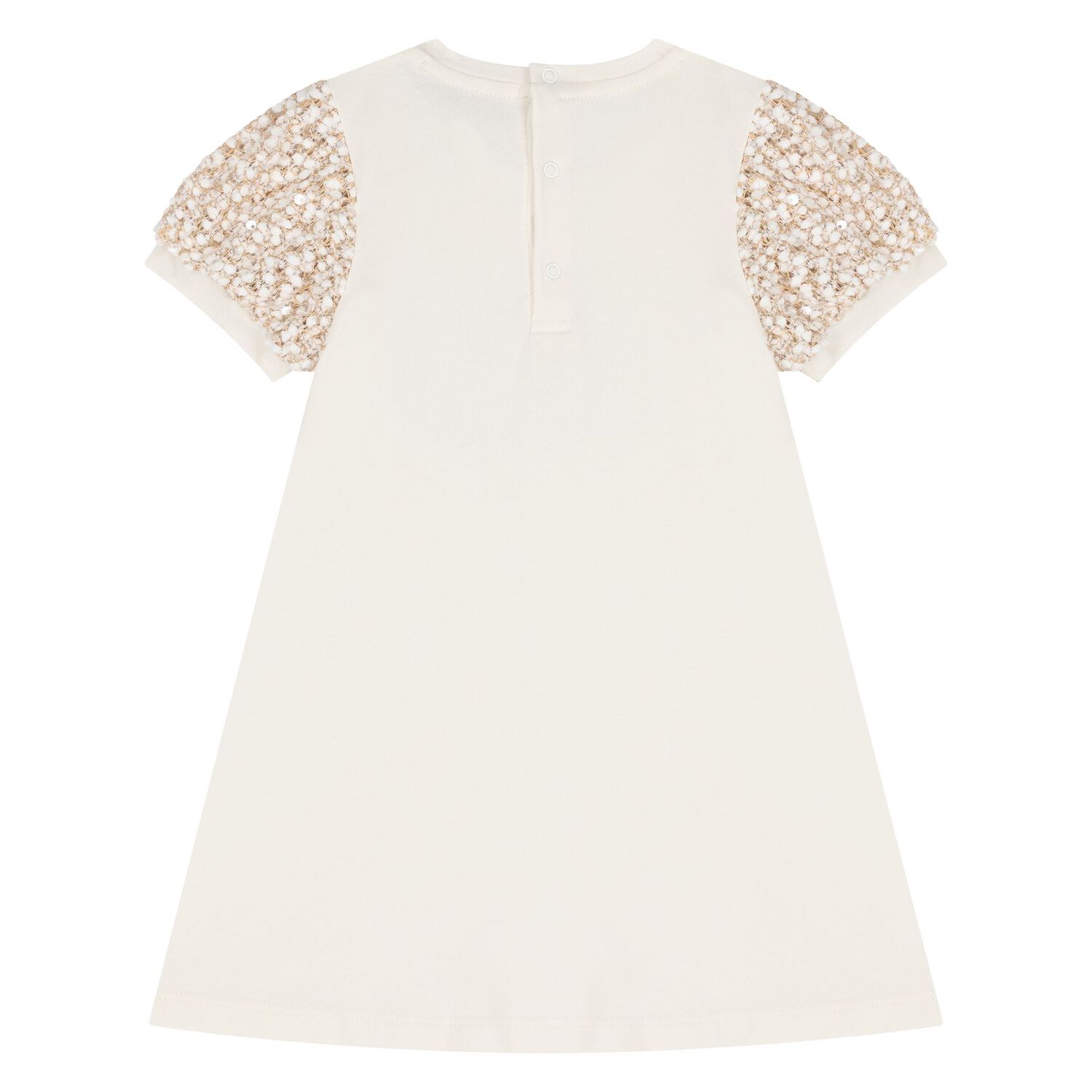 فستان عاجي مطبوع عليه حقيبة للبنات الصغار, 1, hi-res