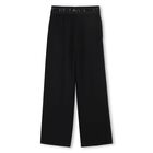 Girls Black Logo Trousers, 1, hi-res