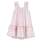 Girls Multi-Coloured Stripes Embellished Dress, 1, hi-res