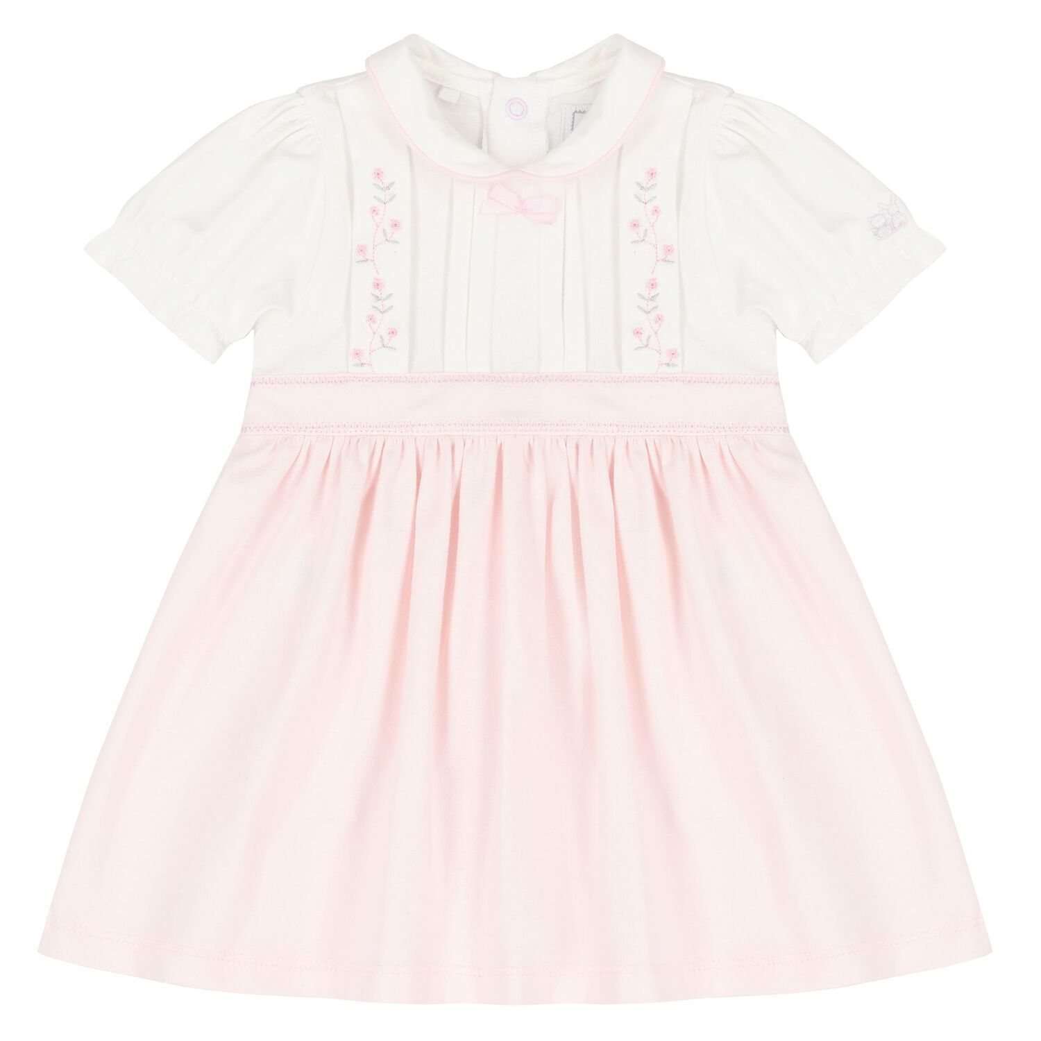 Baby White & Pink Floral Dress Set, 1, hi-res