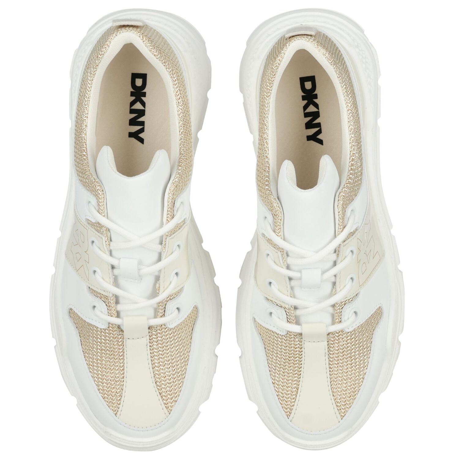 Girls Mini Me White Logo Trainers, 1, hi-res