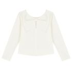 توب بنات  بأكمام مطرز بالترتر باللون العاجي , 1, hi-res