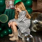 تنورة مطوية باللون الأسود للبنات, 1, hi-res