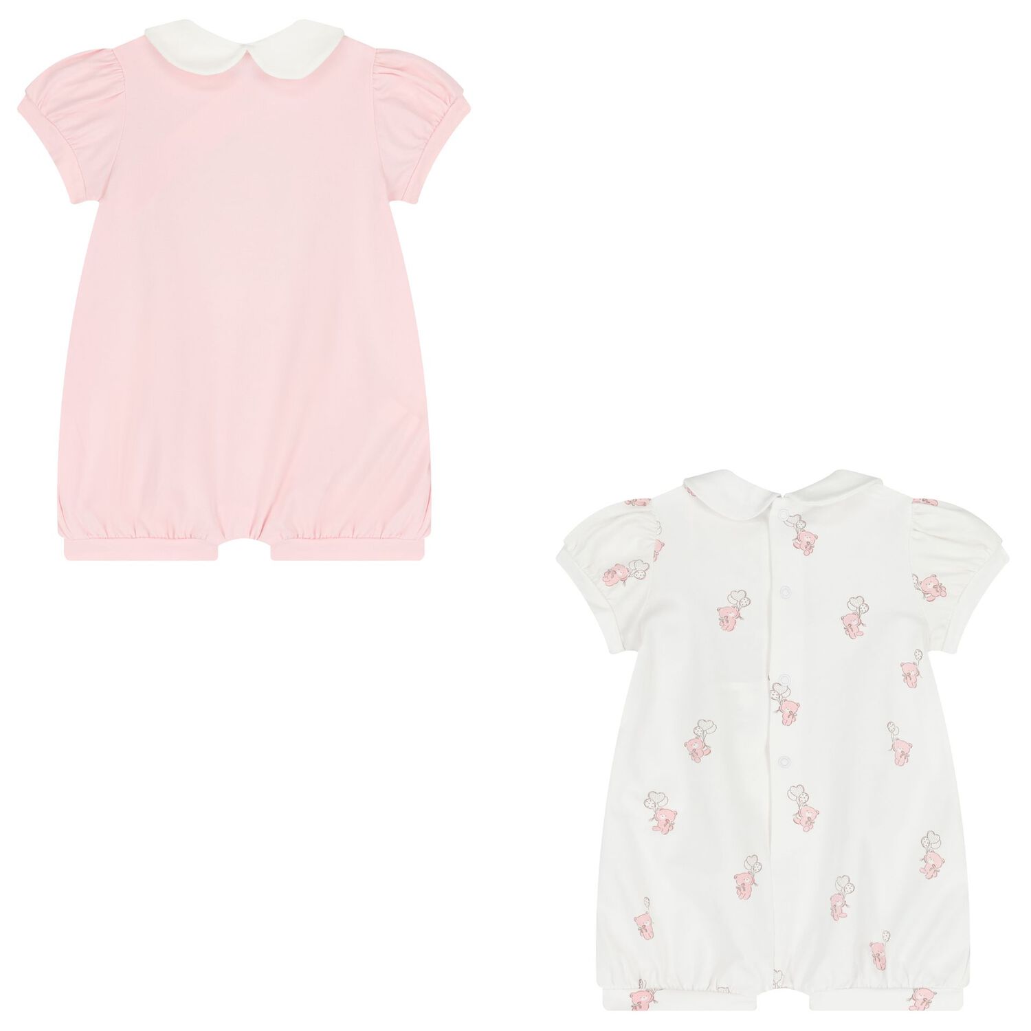 Baby Girls White & Pink Rompers ( 2-Pack ), 2, hi-res