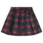 Girls Red & Navy Blue Skirt Set, 1, hi-res