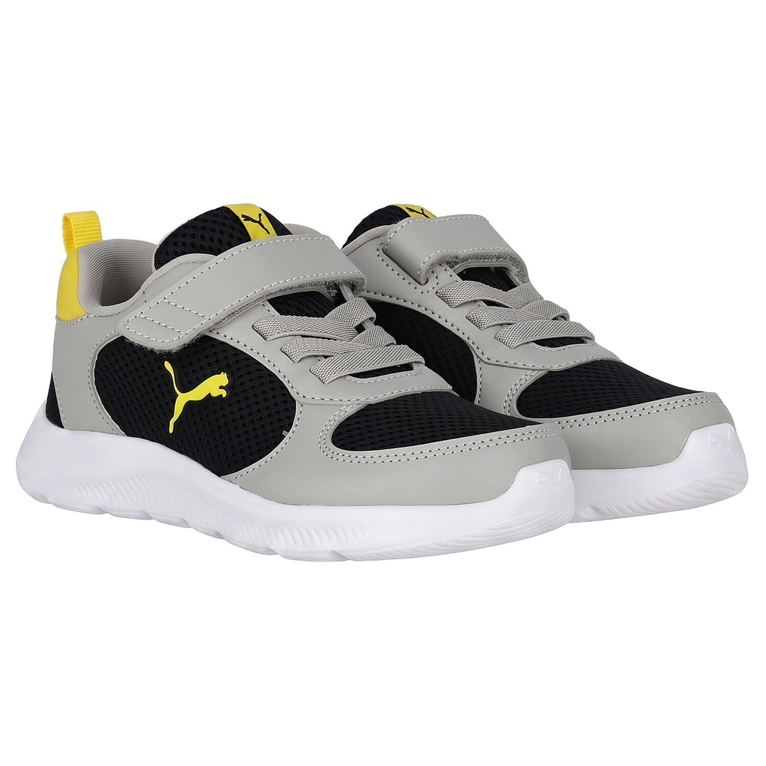 Boys Grey & Black Fun Racer 2 AC Trainers, 1, hi-res