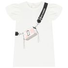 Younger Girls White Logo Bag Dress, 1, hi-res
