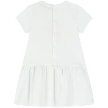 Younger Girls White Logo Bag Dress