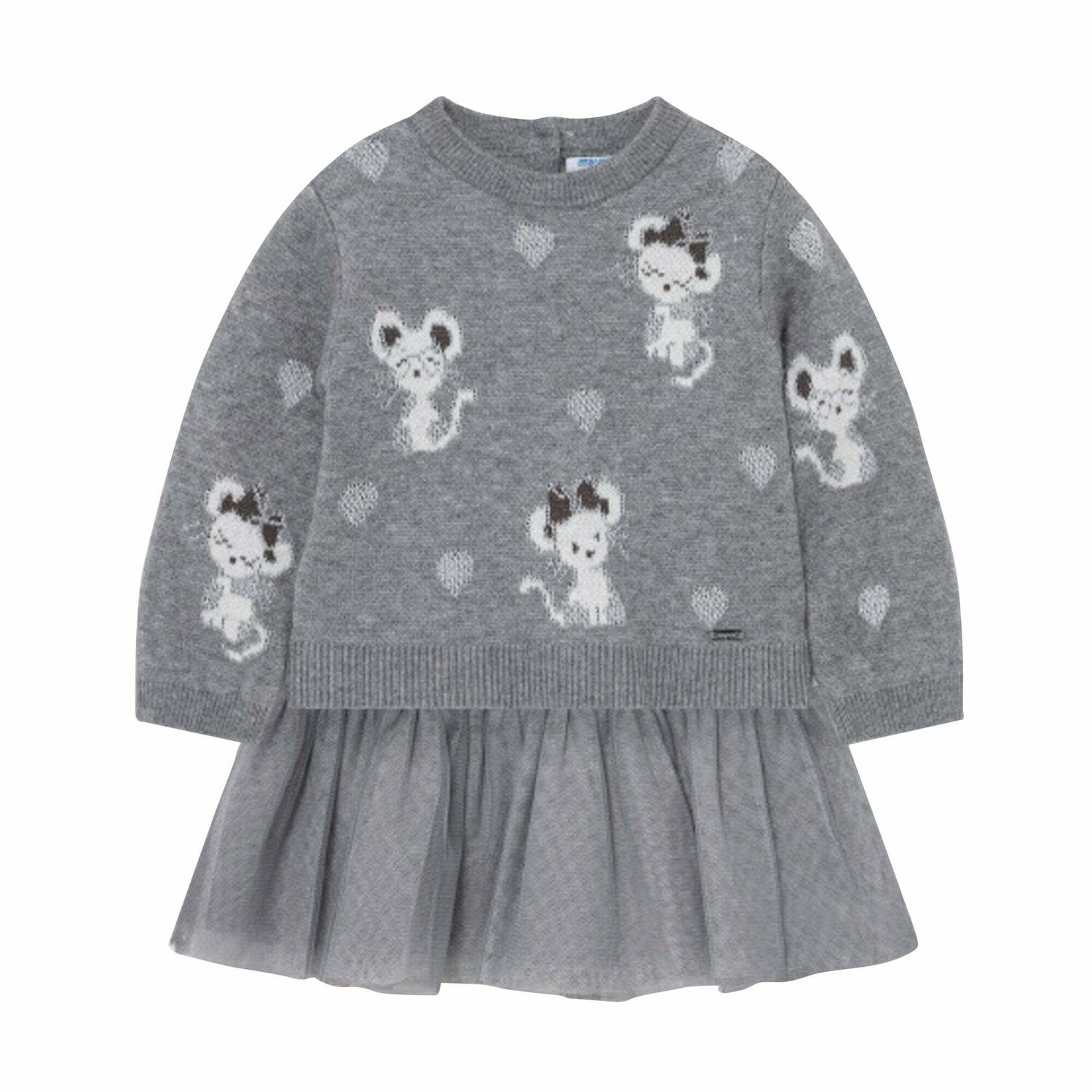 Younger Girls Grey Mouse Sweater & Dress Set, 1, hi-res image number null
