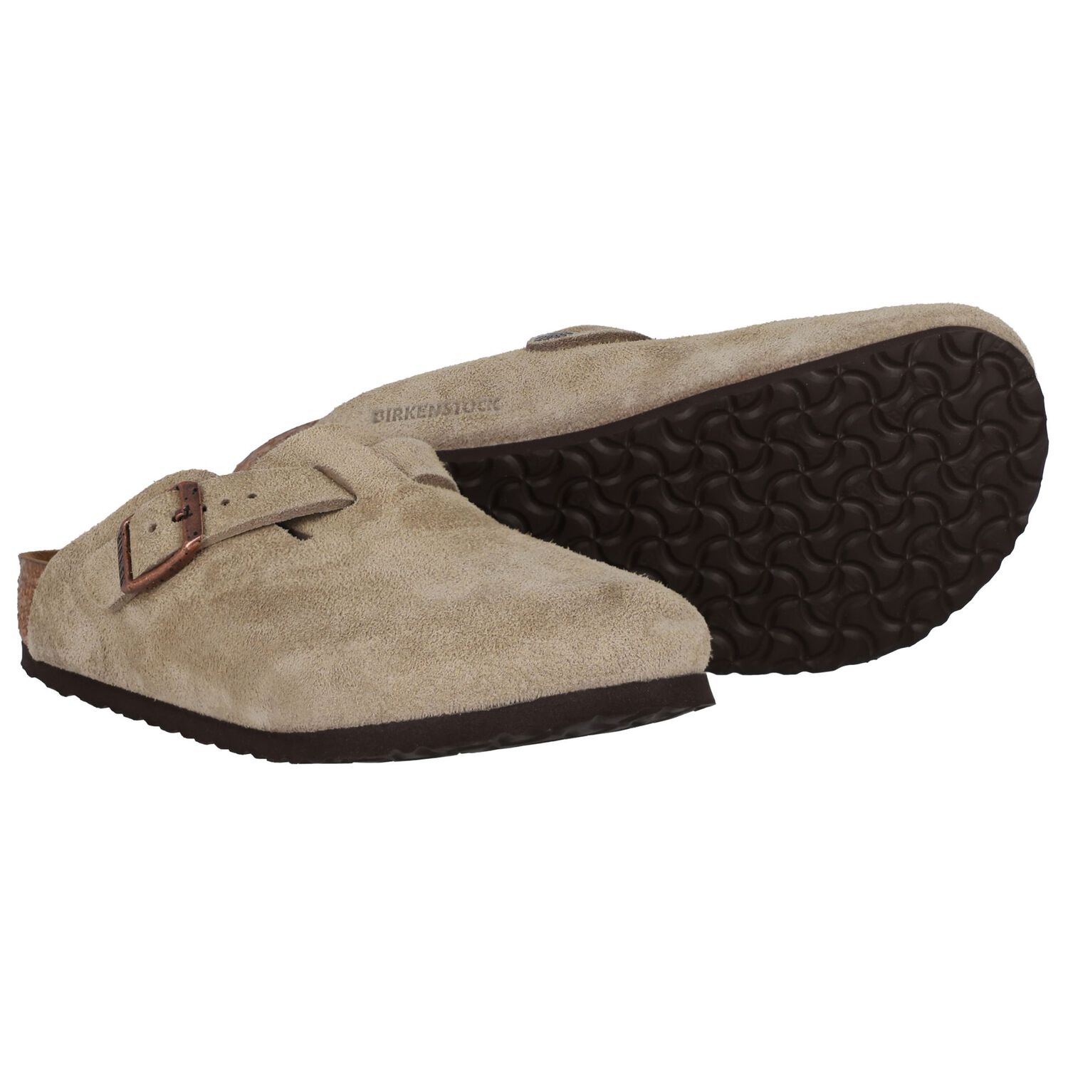 Beige Logo Suede Leather Clog, 1, hi-res image number null