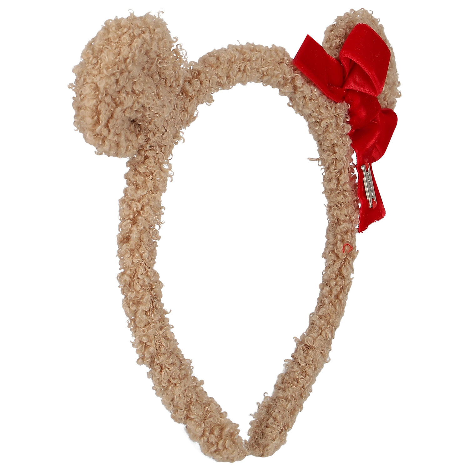 طوق شعر بنات بفيونكة باللون البيج, 1, hi-res