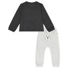 Younger Boys Grey Bear Tracksuit, 1, hi-res