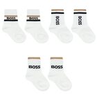 Baby Boys White Logo Socks ( 3-Pack ), 1, hi-res