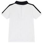 Boys White Logo Polo Shirt, 1, hi-res