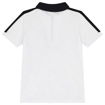Boys White Logo Polo Shirt