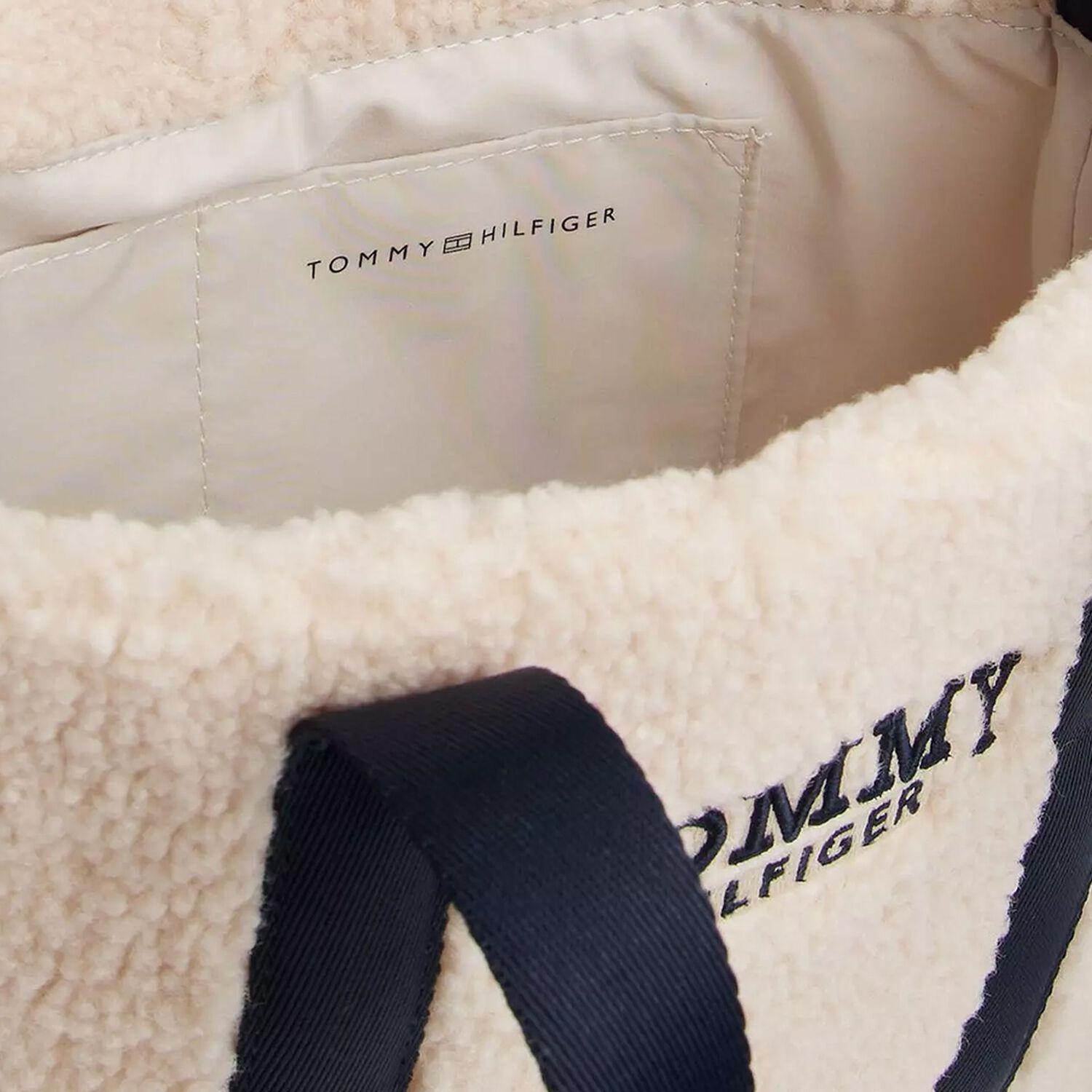 Girls Ivory Sherpa Fleece Tote Bag, 1, hi-res