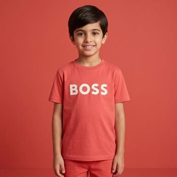 Younger Boys Mini Me Red Logo T-Shirt