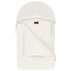 Baby Girls Ivory & Gold Flower Logo Nest, 1, hi-res