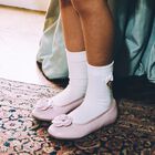 حذاء بنات جلد بطبهة الزهور باللون الوردى, 2, hi-res