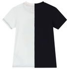 Boys White & Navy Blue Teddy Bear Logo T-Shirt, 1, hi-res