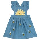 فستان بنات دنيم بطبعة باللون الأزرق, 1, hi-res