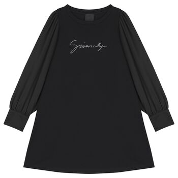 Girls Black Logo Dress