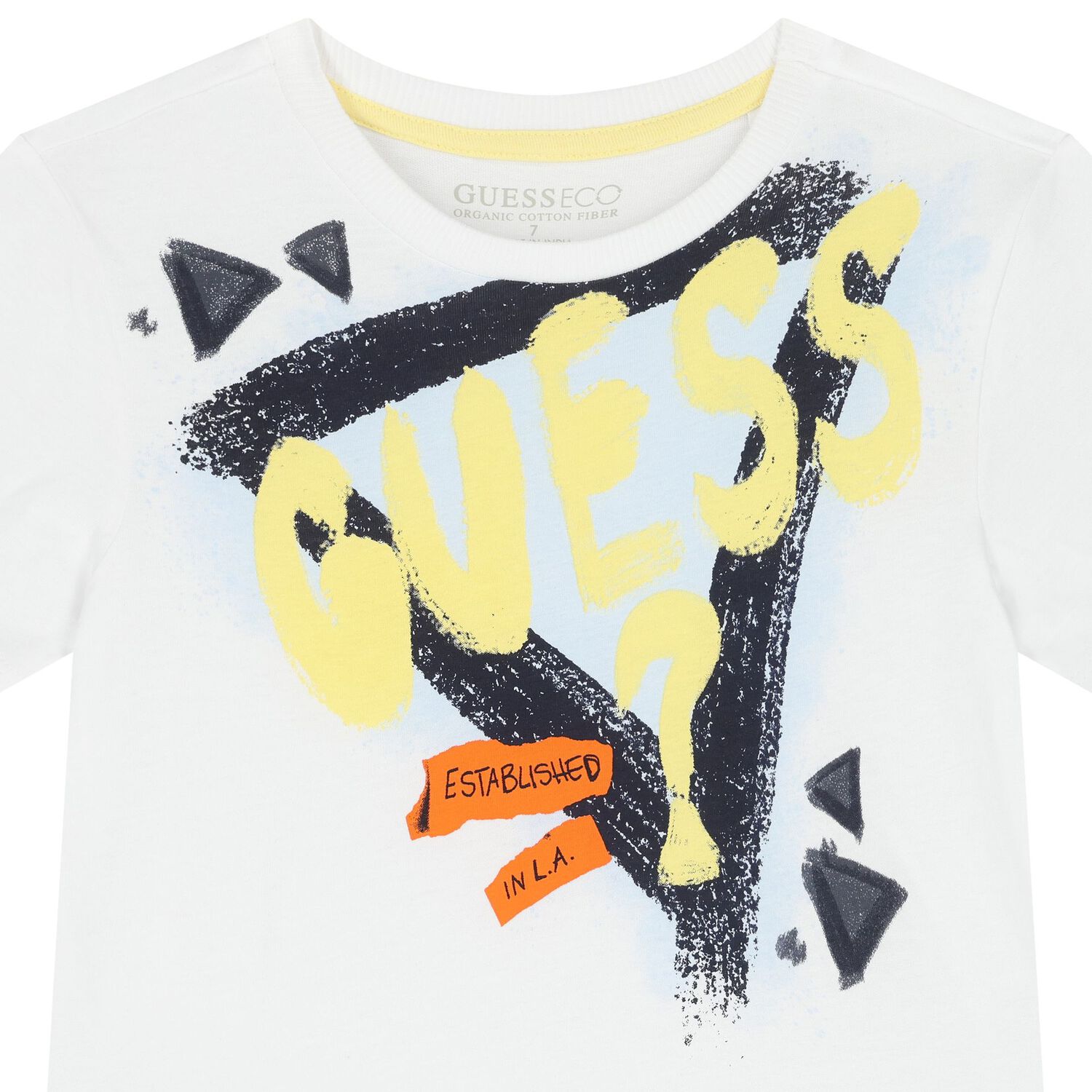 تي شيرت باللون أبيض بشعار للأولاد, 1, hi-res