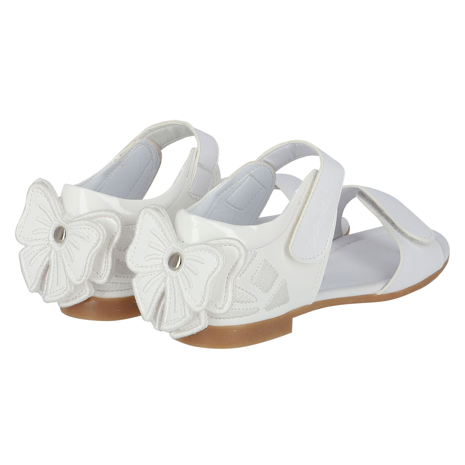 Girls White Bow Sandals, 1, hi-res image number null