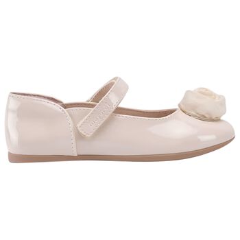 Girls Ivory Flower Shoes 