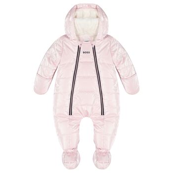 Baby Girls Pink Logo Snow Suit