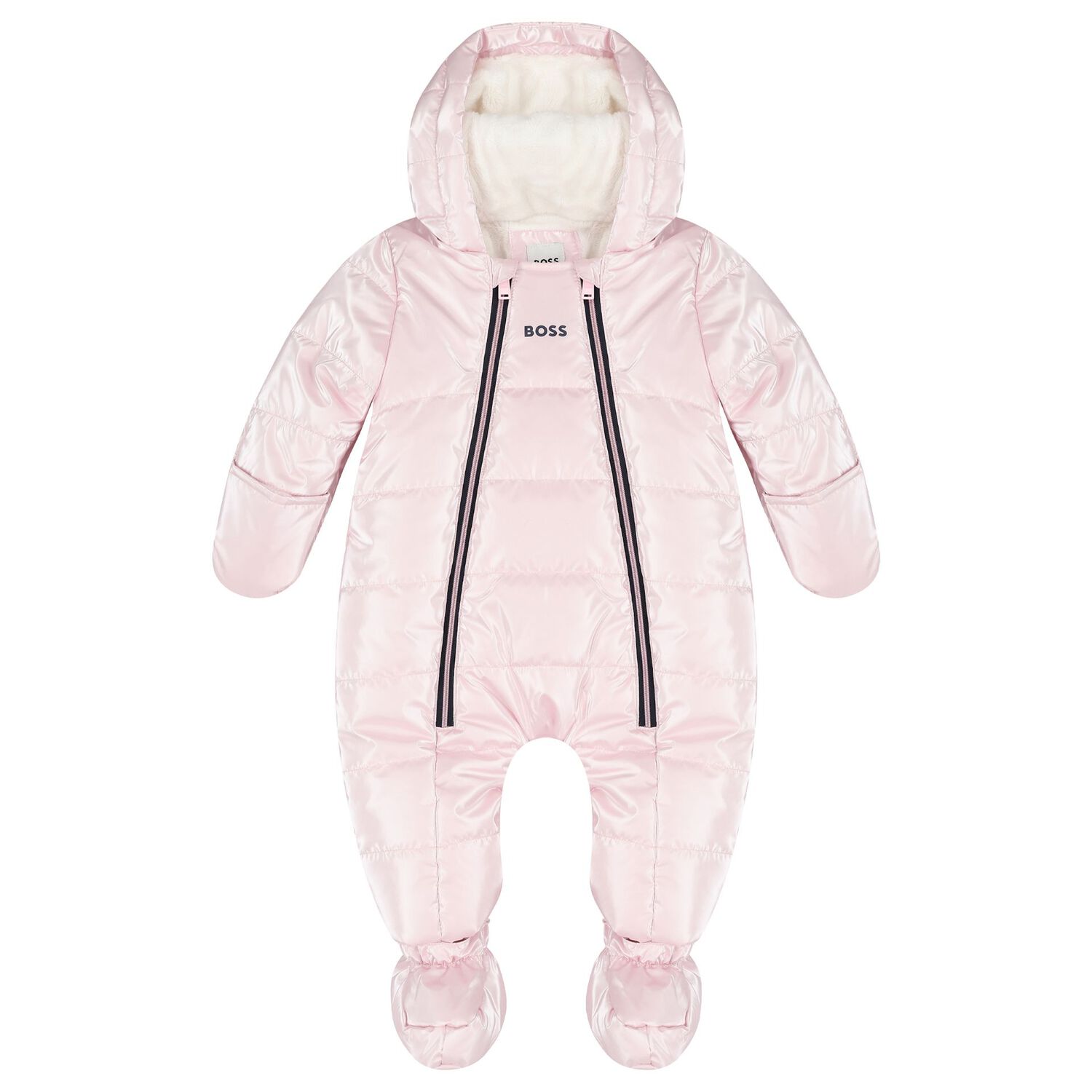 Baby Girls Pink Logo Snow Suit, 1, hi-res image number null