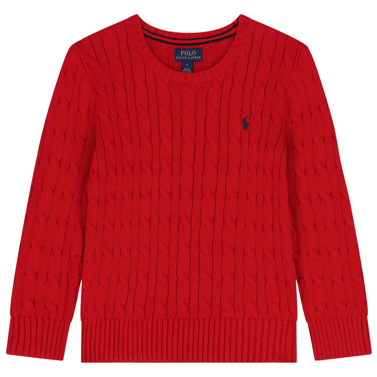 Red Logo Cable Knit Jumper, 1, hi-res image number null