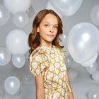 فستان بنات بالشعار باللون الأبيض و الأسود, 1, hi-res