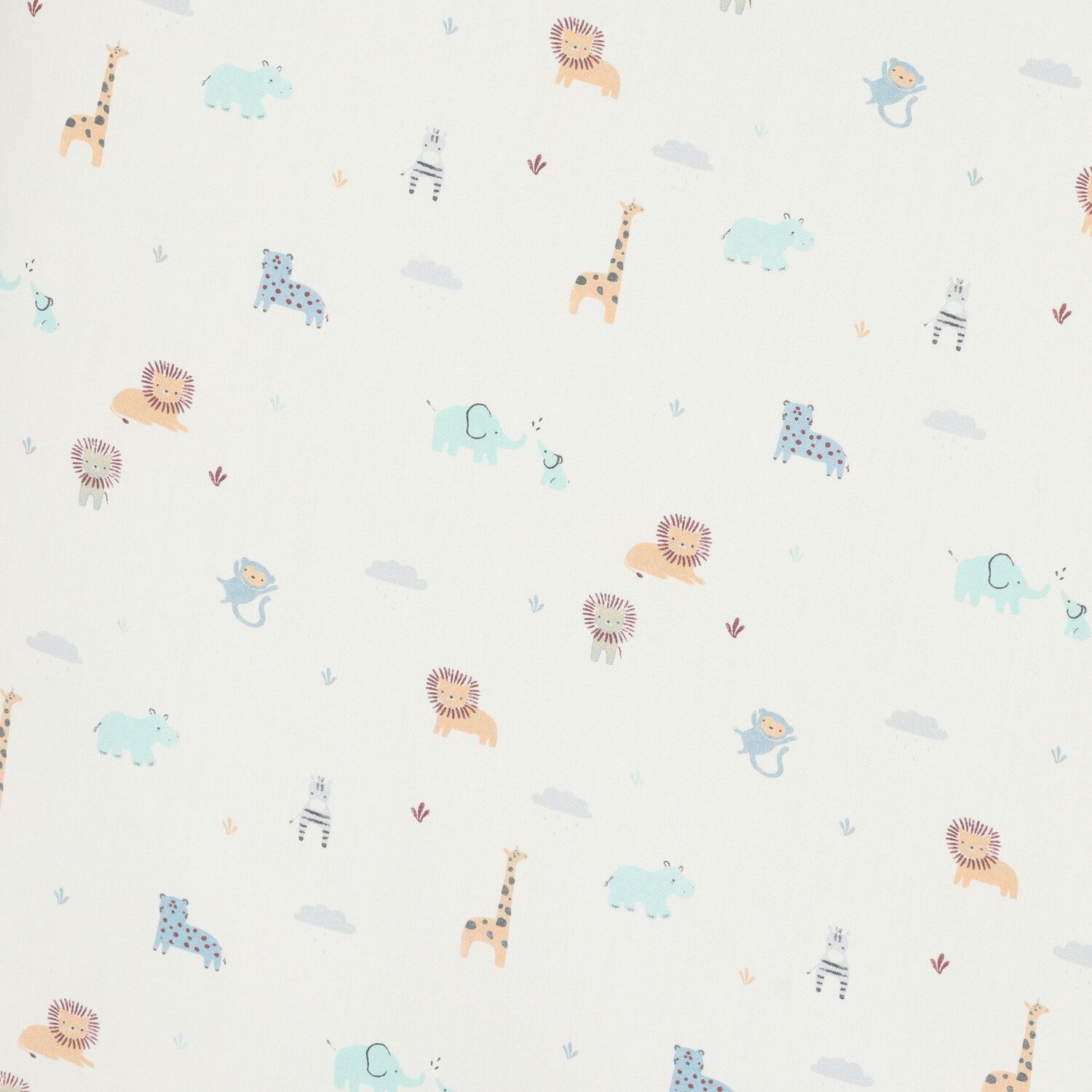 Ivory & Blue Safari Hooded Reversible Baby Nest, 1, hi-res