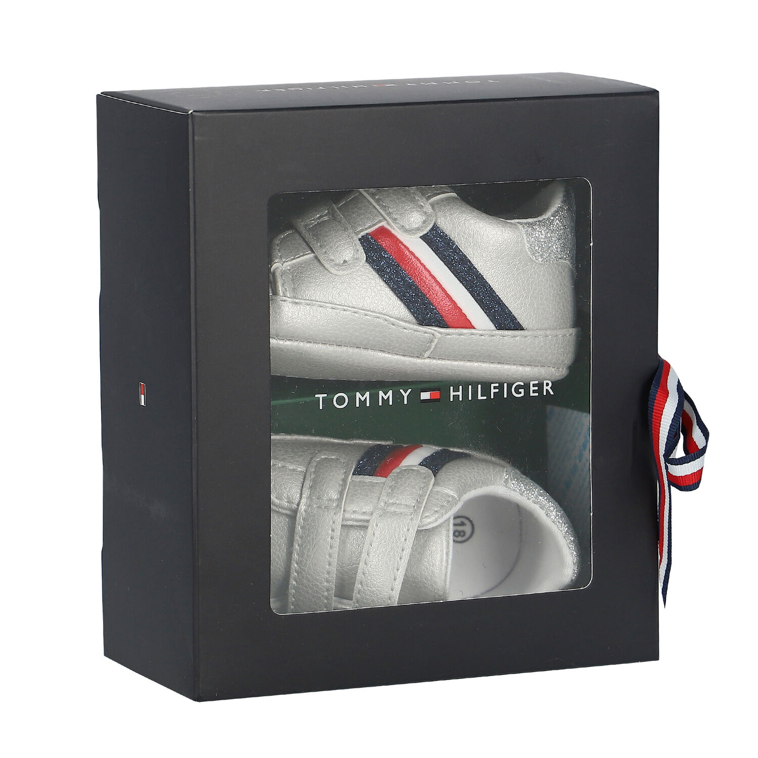 حذاء قبل المشي بالشعار باللون الفضي للاولاد , 1, hi-res image number null