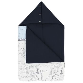 Baby Boys White, Blue & Navy Blue Geo Map Nest