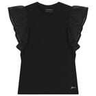 Girls Black Logo T-Shirt, 3, hi-res