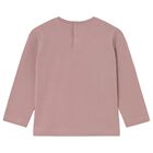 Younger Girls Pink Bow Long Sleeve Top, 3, hi-res