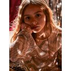 توب بنات بأكمام مطرز بالترتر باللون الوردي , 1, hi-res