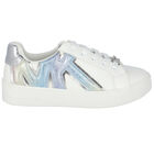 Girls White Logo Trainers, 1, hi-res