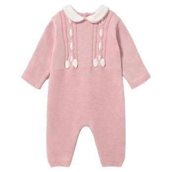 Baby Girls Pink Knitted Romper