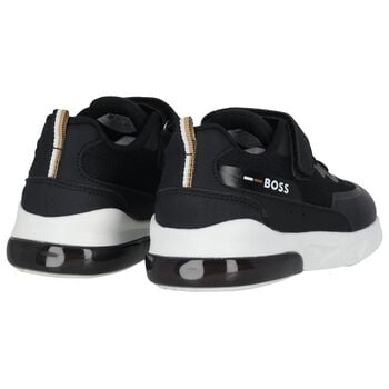 Boys Black Logo Trainers