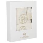 Ivory Logo Babygrow Hat & Bib Gift Set, 1, hi-res