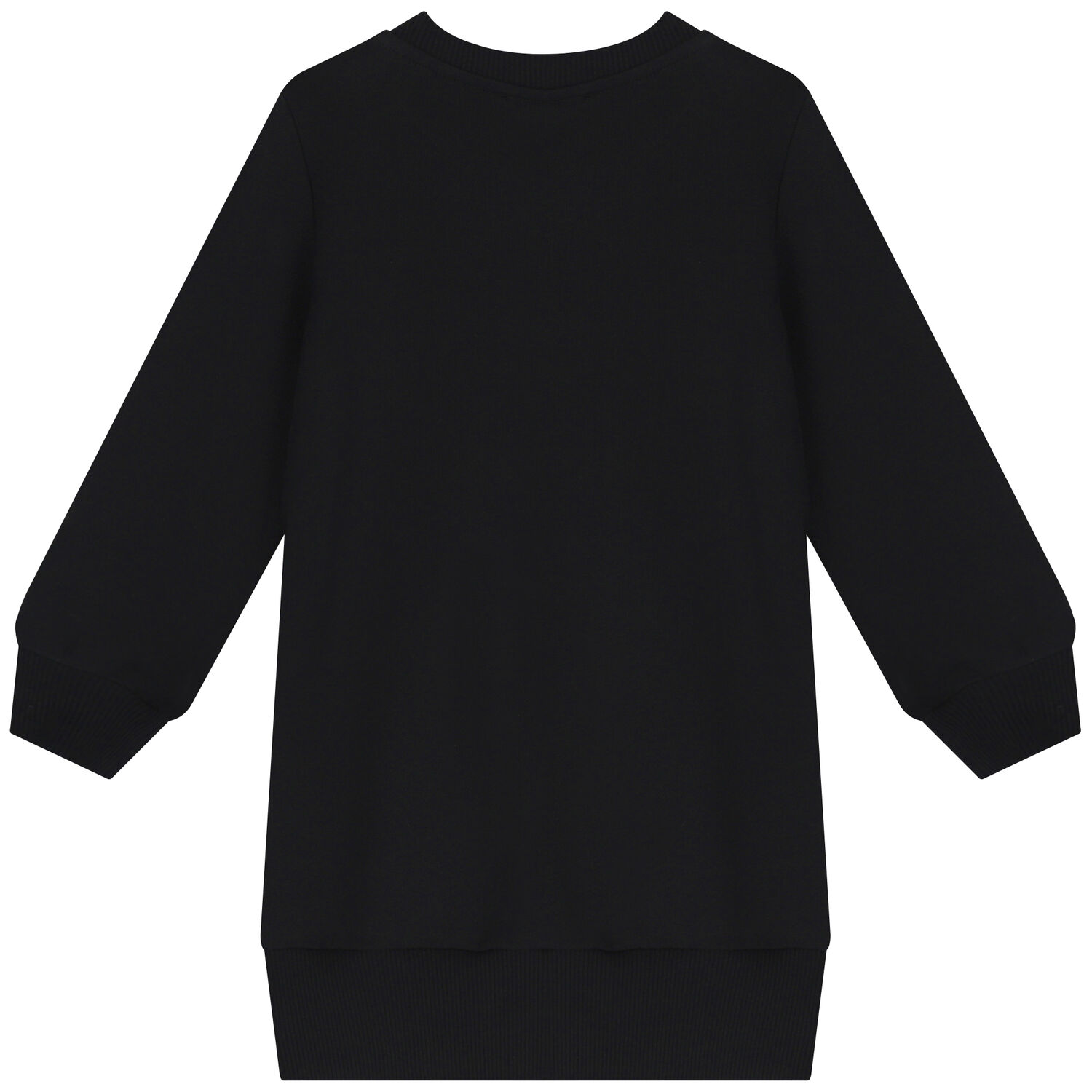 فستان سويت شيرت بالشعار باللون الأسود والذهبى, 1, hi-res image number null