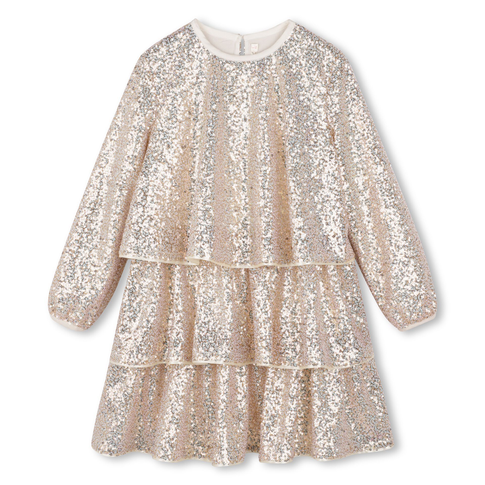 BILLIEBLUSH Girls Gold Tiered Sequin Tulle Dress Junior Couture QA