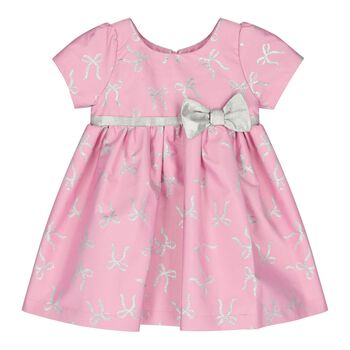 Baby Girls Pink & Silver Bow Dress
