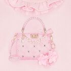 فستان بنات بالشعار بكشكشة باللون الوردي, 2, hi-res