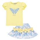 Girls Butterfly T-Shirt & Skirt Set, 1, hi-res