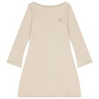 فستان بنات بالشعار باللون الذهبي , 1, hi-res